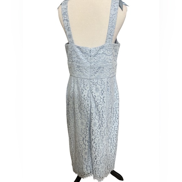 Laundry Shelli Segal Blue Lace Floral Midi Dress 10 NEW Elegant Coquette Wedding - Picture 5 of 5